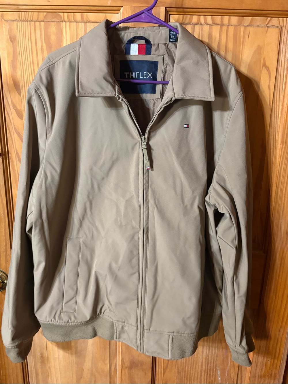 RHONDACOTE1116 
THE FLEXX Men's Khaki Zip-Front Bomber Jacket